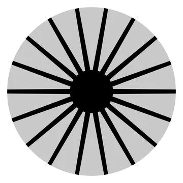 Abstract Radial Circle Pattern with Black Spokes Stock Illustration