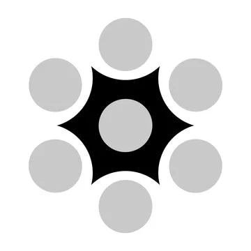 Abstract Radial Circle Pattern with Black Geometric Shape Stock Illustration