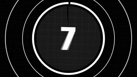 Abstract radial countdown motion pop white and black Video stock 155304235