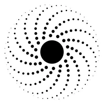 Abstract Radial Dot Pattern with Central Circle Stock Illustration