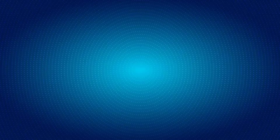 Abstract radial dots pattern halftone on blue gradient background. Technology Stock Illustration