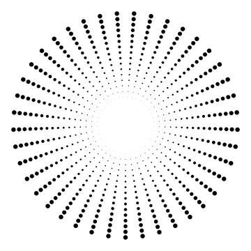 Abstract Radial Dotted Circle Pattern with Central Copy Space Stock Illustration