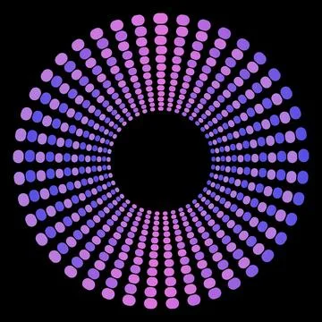 Abstract Radial Dotted Circle Pattern with Purple Gradient Stock Illustration