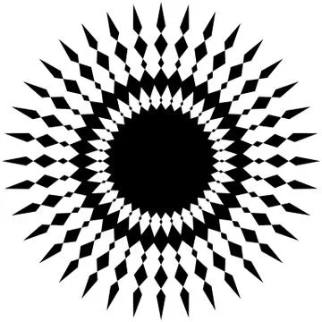 Abstract radial element on white. Geometric shape. Stockillustratie