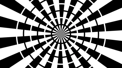 Abstract radial geometric background pattern with black and white optical d.. Stock Footage 343633583