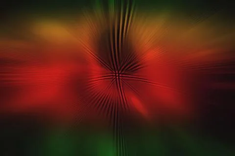 Abstract radial gradient pattern showing vibrant red and green blur lines in Foto stock