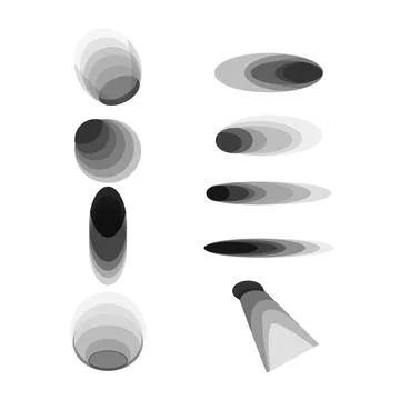 Abstract radial gradient shapes creating soft shadows effect Stock Illustration