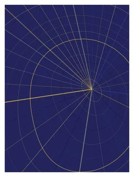 Abstract radial grid with concentric circles and radiating lines. Stock Illustration