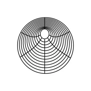 Abstract radial grid pattern creating optical illusion Stock Illustration