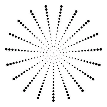Abstract Radial Halftone Dot Burst Pattern Design Stock Illustration