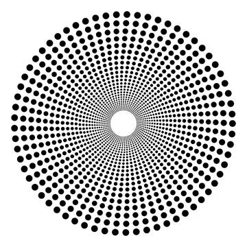 Abstract Radial Halftone Dot Circle Pattern Background Stock Illustration