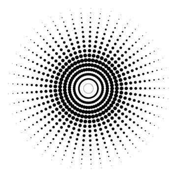 Abstract Radial Halftone Dot Circle Pattern Background Stock Illustration