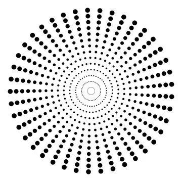 Abstract Radial Halftone Dot Circular Pattern Background Stock Illustration