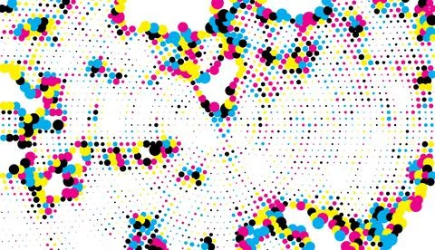 Abstract Radial Halftone Dots, Abstract black and white geometric halftone Ilustración de archivo