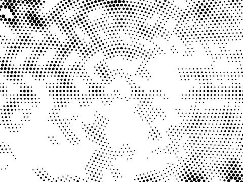 Abstract Radial Halftone Dots, Abstract black and white geometric halftone Ilustración de archivo