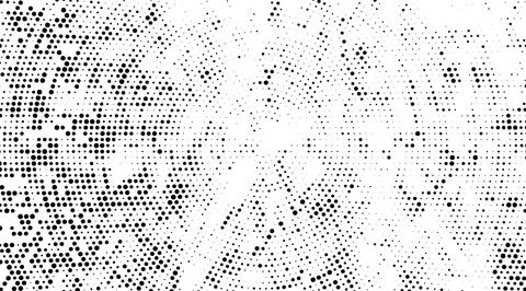 Abstract Radial Halftone Dots, Abstract black and white geometric halftone Ilustración de archivo