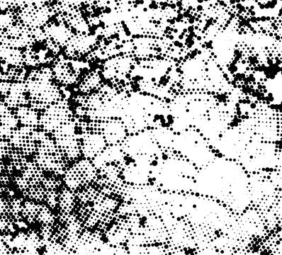 Abstract Radial Halftone Dots, Abstract black and white geometric halftone Ilustración de archivo
