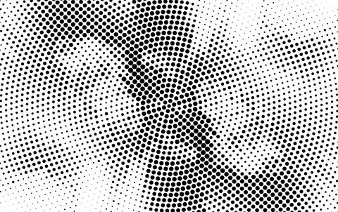 Abstract Radial Halftone Dots, Abstract black and white geometric halftone Ilustración de archivo