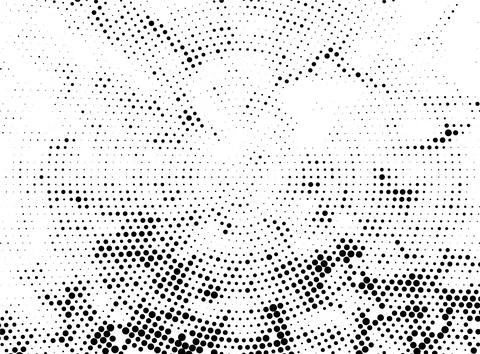 Abstract Radial Halftone Dots, Abstract black and white geometric halftone Ilustración de archivo
