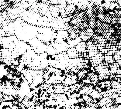 Abstract Radial Halftone Dots, Abstract black and white geometric halftone Ilustración de archivo