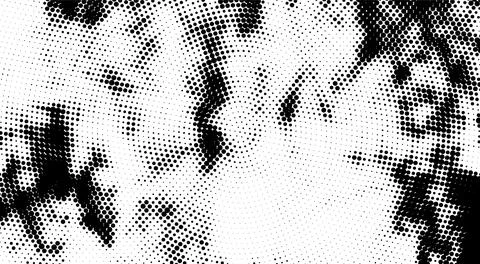 Abstract Radial Halftone Dots, Abstract black and white geometric halftone Ilustración de archivo