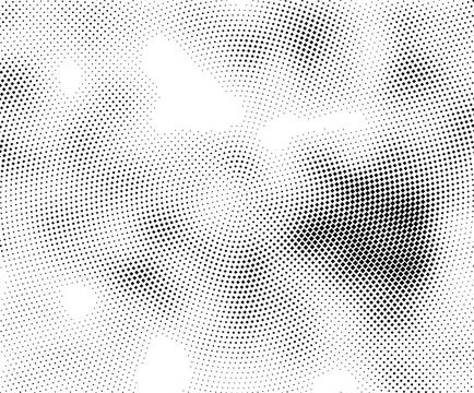 Abstract Radial Halftone Dots, Abstract black and white geometric halftone Ilustración de archivo