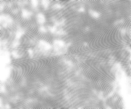 Abstract Radial Halftone Dots, Abstract black and white geometric halftone Ilustración de archivo
