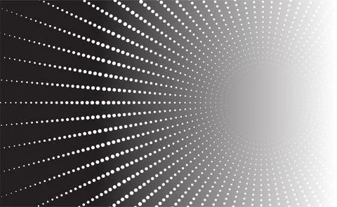 Abstract Radial Halftone Dots Background With Black To White Gradient For D.. Illustrazione stock