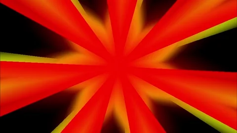 Abstract radial light burst animation with red and yellow rays on black Stock Footage 339130962