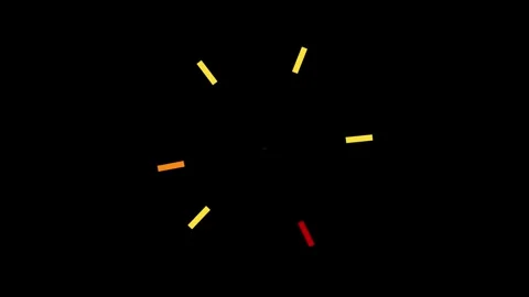 Abstract radial light burst animation with yellow and red elements on black.. Stock Footage 340912262