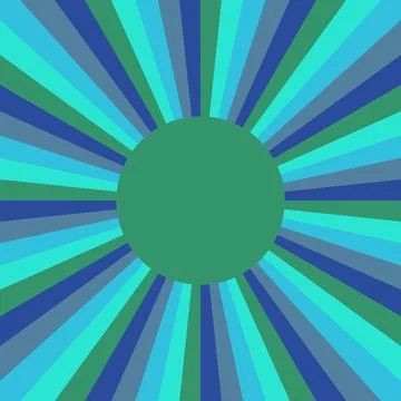 Abstract radial light rays explosion with green and blue gradient Stock Illustration