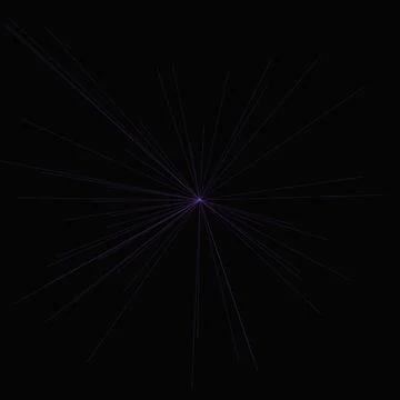 Abstract radial light rays pattern with purple center on dark background Stock Illustration