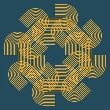 Abstract radial line vector pattern on a dark blue background Stock Illustration