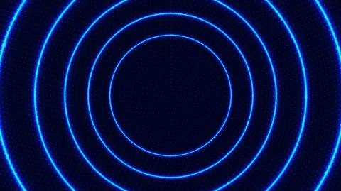 Abstract radial motion lines circles blue glowing neon luminous lighting effe Stock Illustration