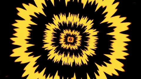 An abstract radial pattern in bright yellow and black. Stock Footage 328436898