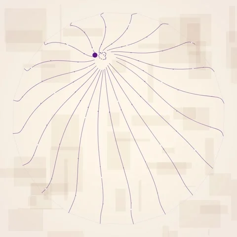 Abstract radial pattern with dotted lines and geometric background Stock Footage 347811743
