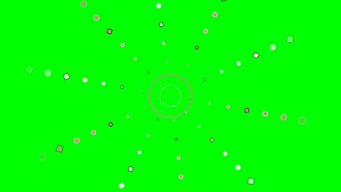 Abstract radial pattern with geometric shapes on a vibrant green background Stock Footage 341839435