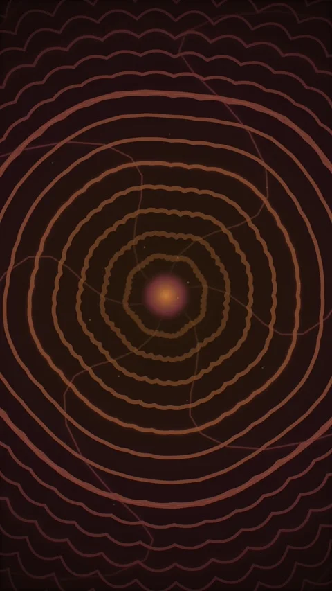 Abstract Radial Pattern with Glowing Center and Ripples Stock Footage 347695579