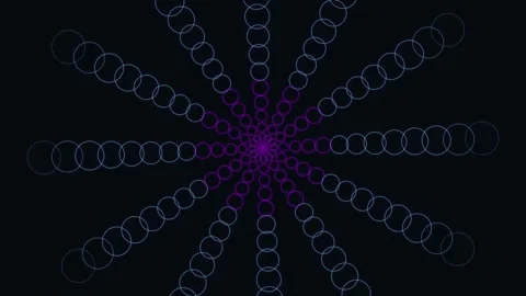 Abstract radial pattern of glowing circles Stock Footage 341954440