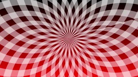 Abstract Radial Pattern Red and White Checkerboard Illusion Background	 Stock Footage 320372668