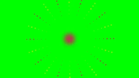 Abstract radial pattern with yellow and red dots on a vibrant green backgroun Stock Footage 340902960