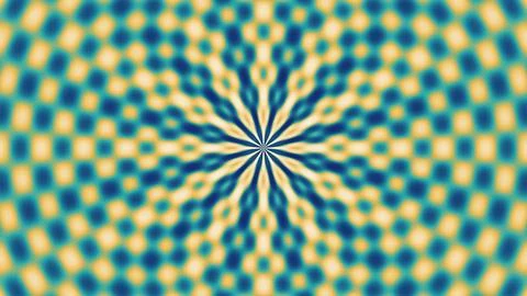Abstract radial pixel art pattern with blue and yellow colors Stock Illustration