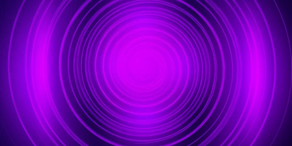 Abstract radial purple circle background, modern glowing neon backdrop Stock Illustration