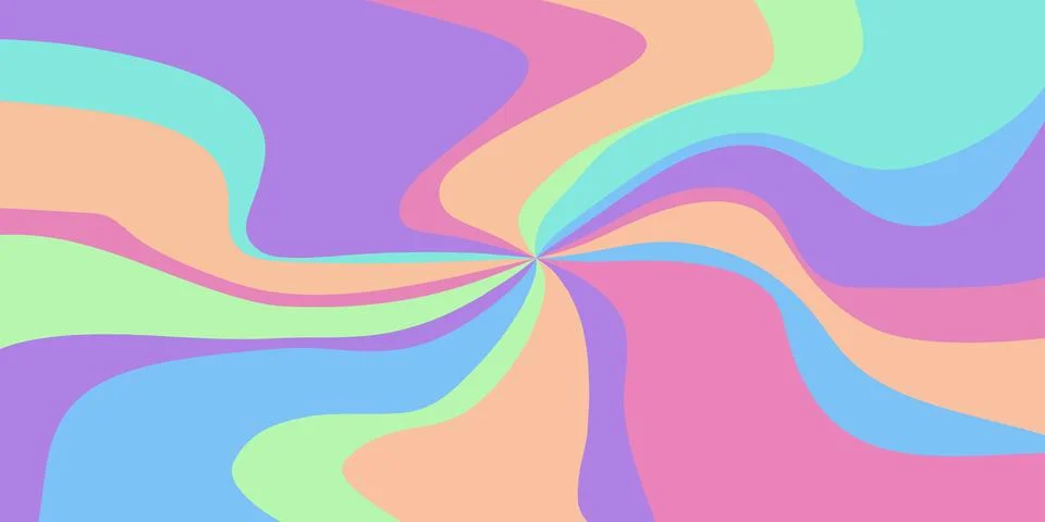 Abstract radial rainbow psychedelic waves background. A trippy, colorful, a.. Stock Illustration