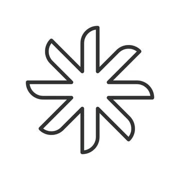 Abstract radial star shape, icon in line design. abstract, star, radial Stockillustratie