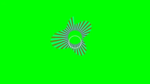 Abstract radial wave pattern with a centered white circle on green background Stock Footage 340902809