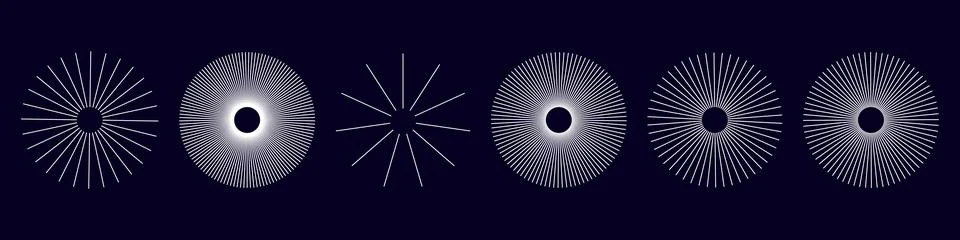 Abstract radial wave pattern with dynamic circular lines. Sound waveform design Stock Illustration