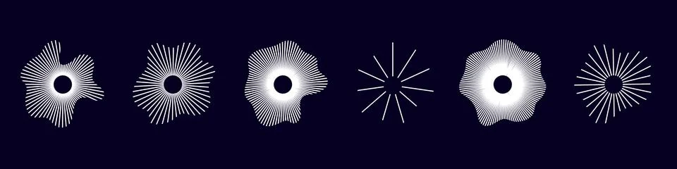 Abstract radial wave pattern with dynamic circular lines. Sound waveform design Stock Illustration