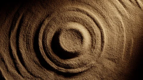 Abstract radial waves on sand Stock Footage 306402003