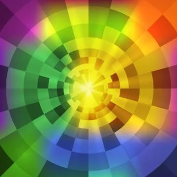 Abstract radiant multicolor tunnel background Stock Illustration